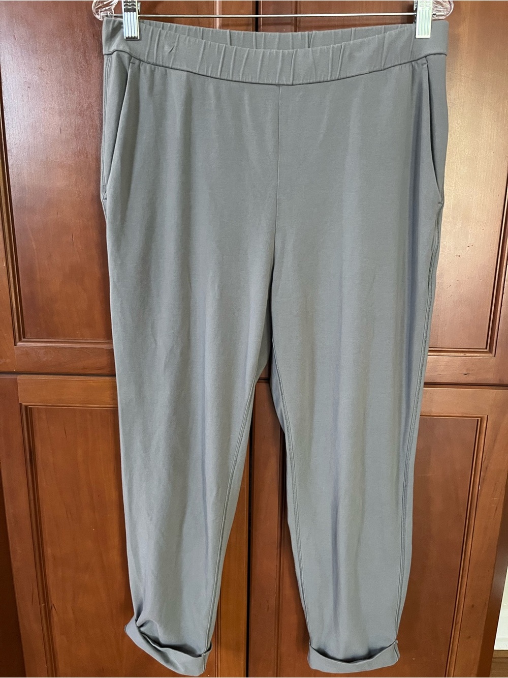 Eileen Fisher Gray Organic Cotton Pull-On Jogger Pants M